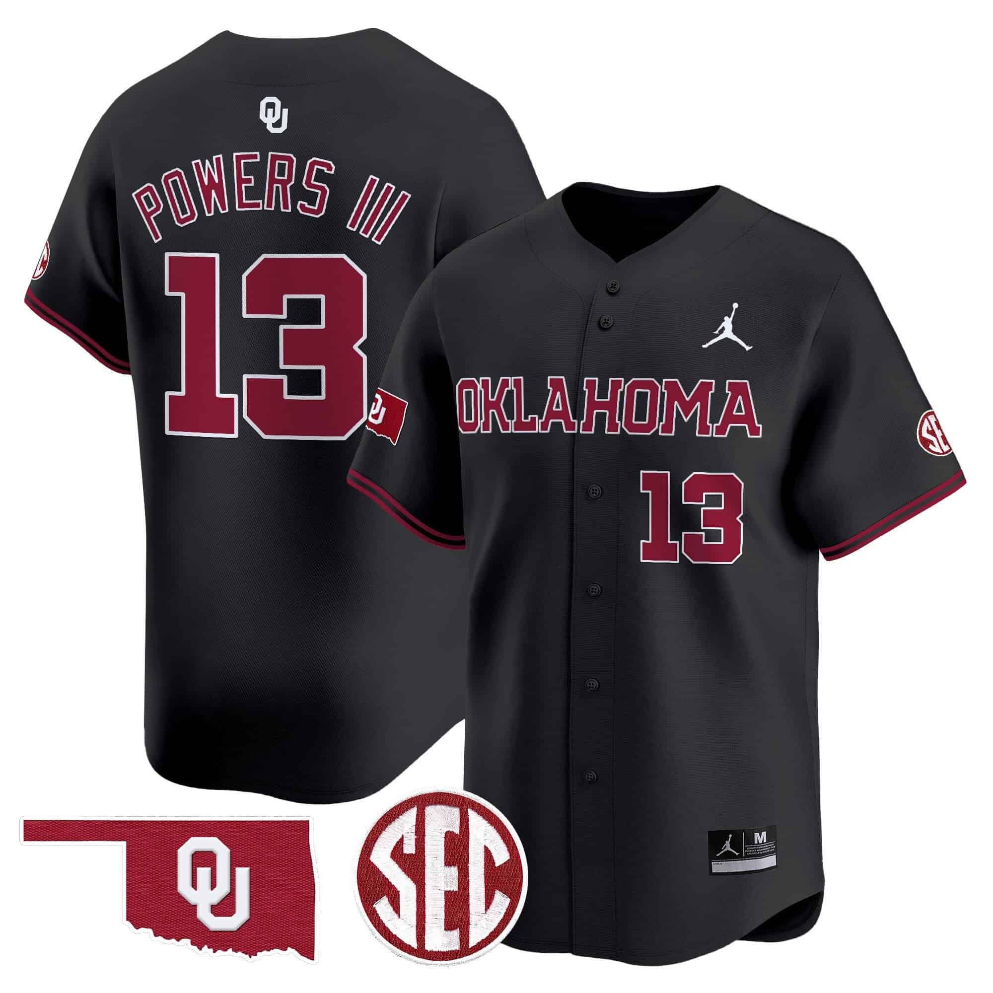 Men Oklahoma Sooners #13 Powers iii Black 2024 Vapor Premier Limited NCAA Jersey